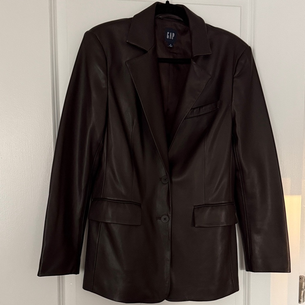 GAP Women's Brown Faux Leather Jacket